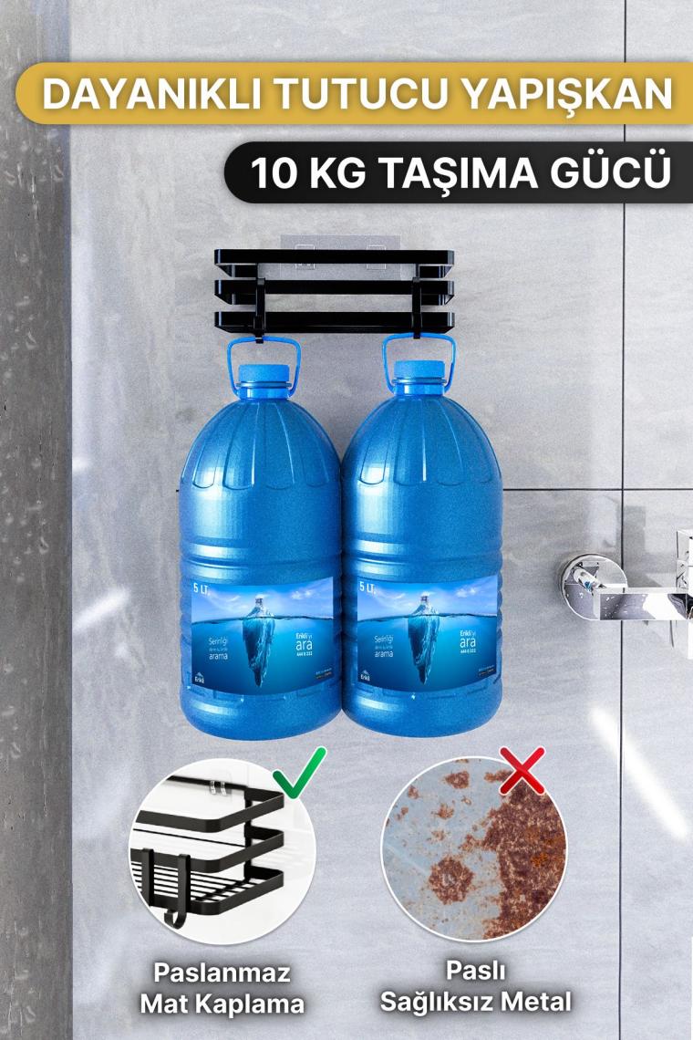 Banyo Düzenleyici Şampuanlık Sabunluk 1 ADET Lamalı Yapışkanlı 2 Askılı Duş Rafı Organizer