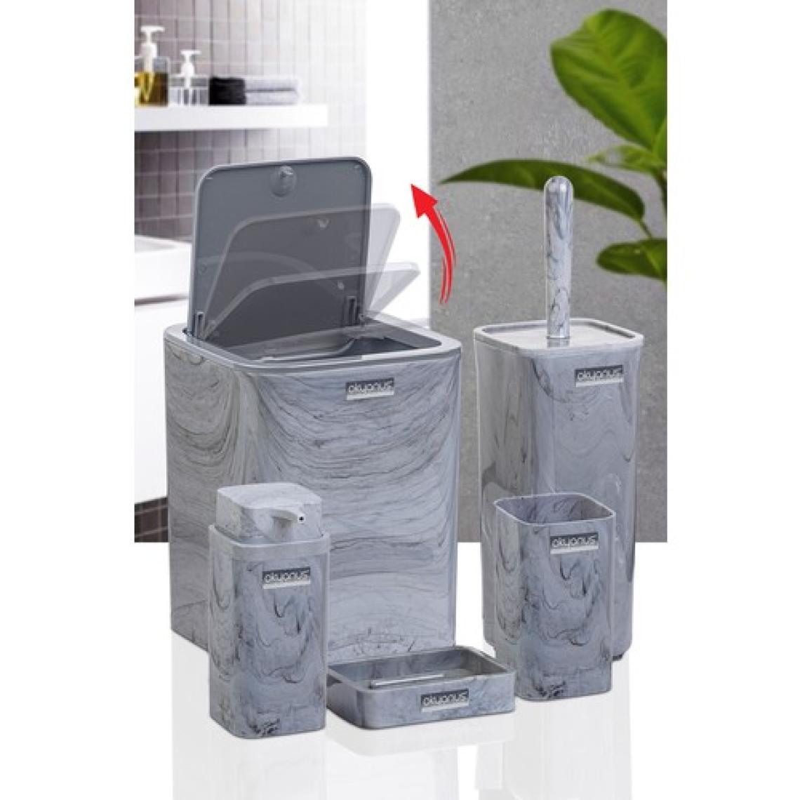 Okyanus Home Kare Mermer Desenli 5'li Banyo Seti