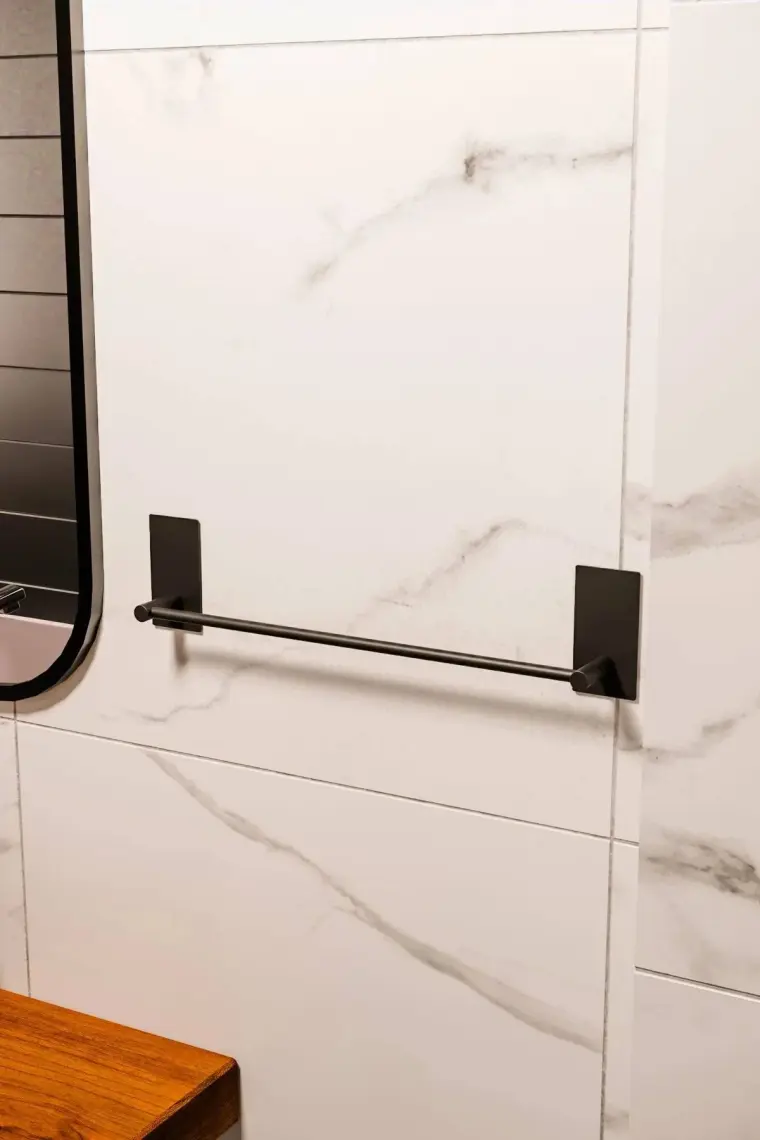 Zift Unique Paslanmaz Çelik Yapışkanlı Banyo Aksesuar Seti-Havluluk-Tuvalet Kağıdı Askısı-Bornoz Askılığı