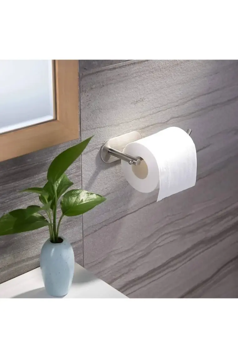 Zift Unique Paslanmaz Çelik Yapışkanlı Banyo Aksesuar Seti-Havluluk-Tuvalet Kağıdı Askısı-Bornoz Askılığı