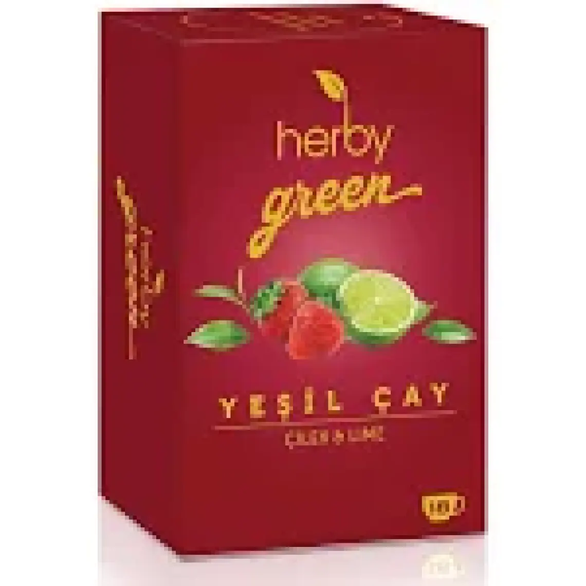 Herby Yeşil Çay - 18 Adet Çilek ve Lime Aromalı, Doğal Bitki Karışımı, Vitamin ve Mineral Zengini