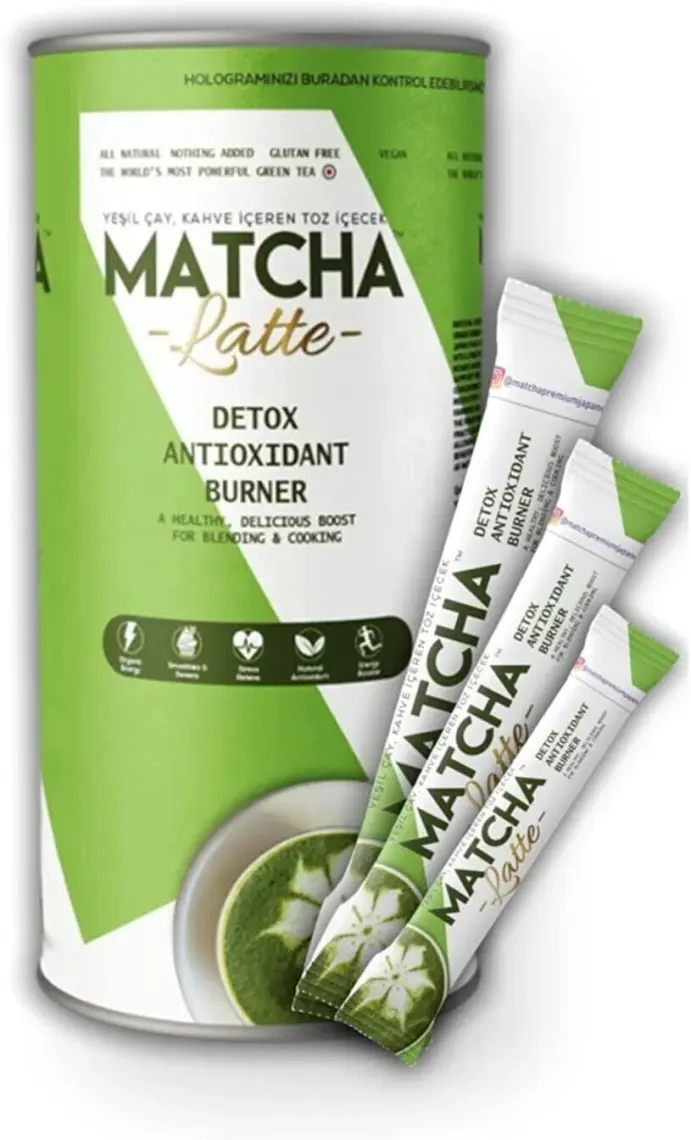 Matcha Latte Kahve ve Hindistan Cevizi Aromalı Matcha Çayı, 20x7GR 1 Kutu