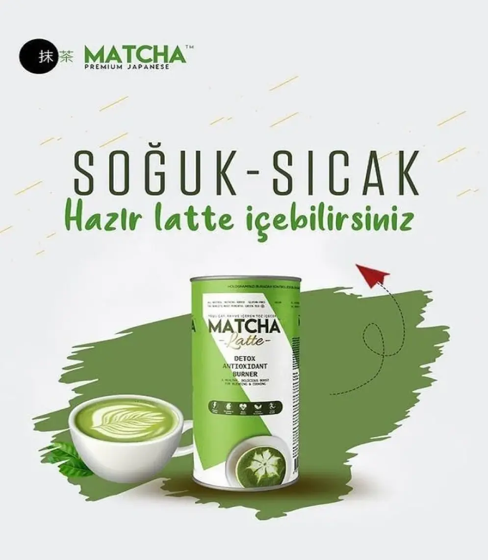 Matcha Latte Kahve ve Hindistan Cevizi Aromalı Matcha Çayı, 20x7GR 1 Kutu