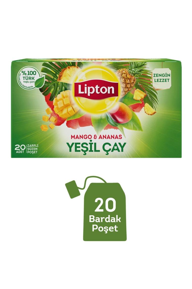 Mango & Ananaslı Bardak Poşet Yeşil Çay 20'li