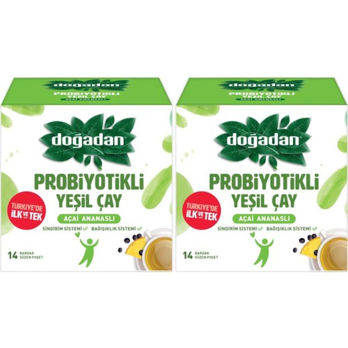 Doğadan Probiyotikli Yeşil Çay Açai Ananas 2 x 14'lü