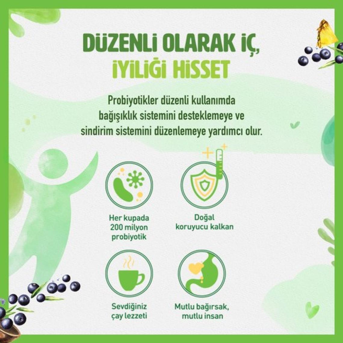 Doğadan Probiyotikli Yeşil Çay Açai Ananas 2 x 14'lü