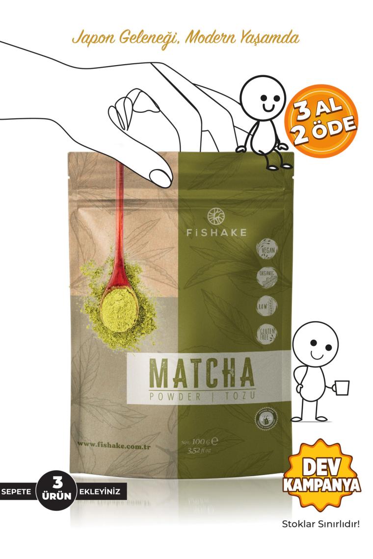 FiShake Organik Matcha Tozu / Powder Premıum Kalite