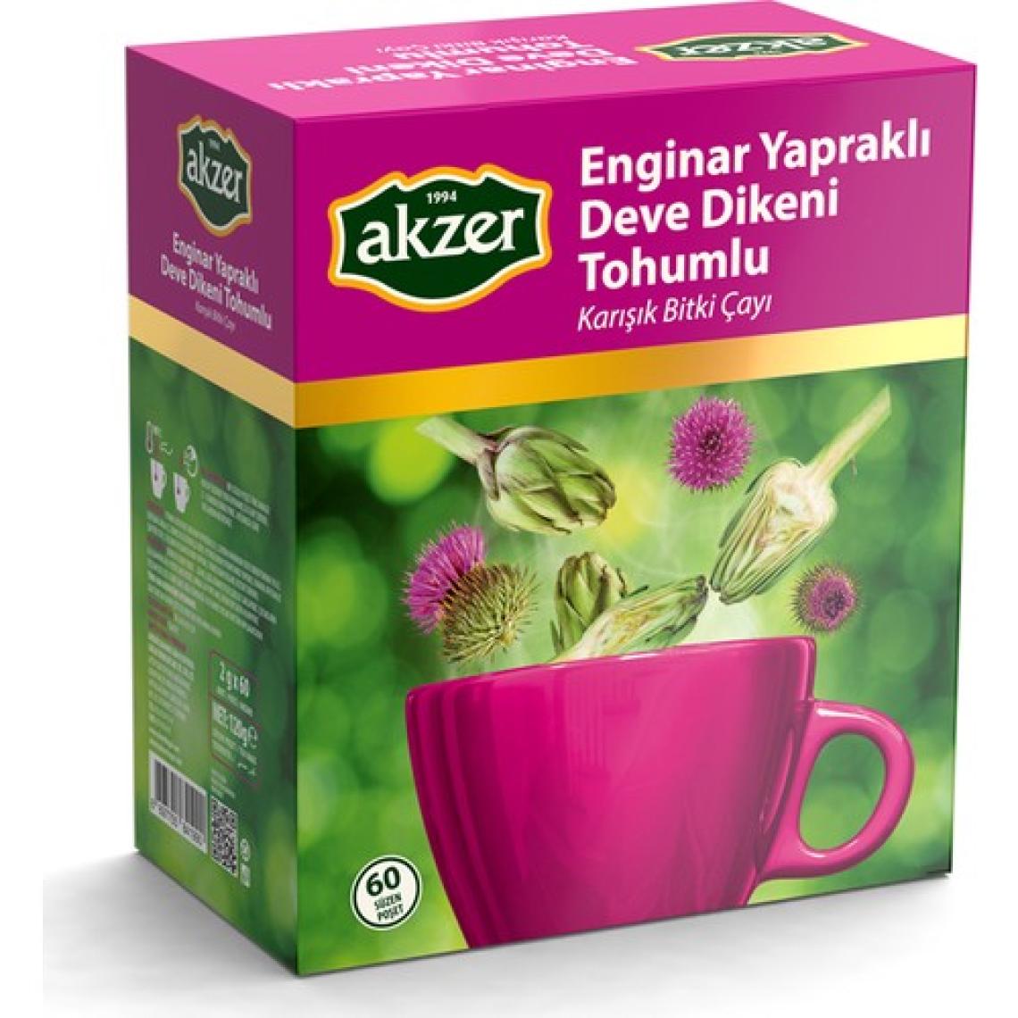 Akzer Enginar Yapraklı Deve Dikeni Tohumu Çay 60 Poset