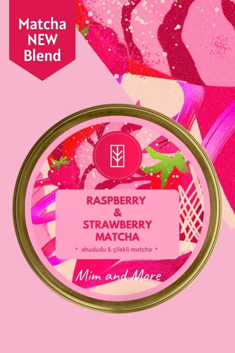 Mim And More Raspberry & Strawberry Matcha, Ahududu ve Çilek Aromalı Matcha 25 gr