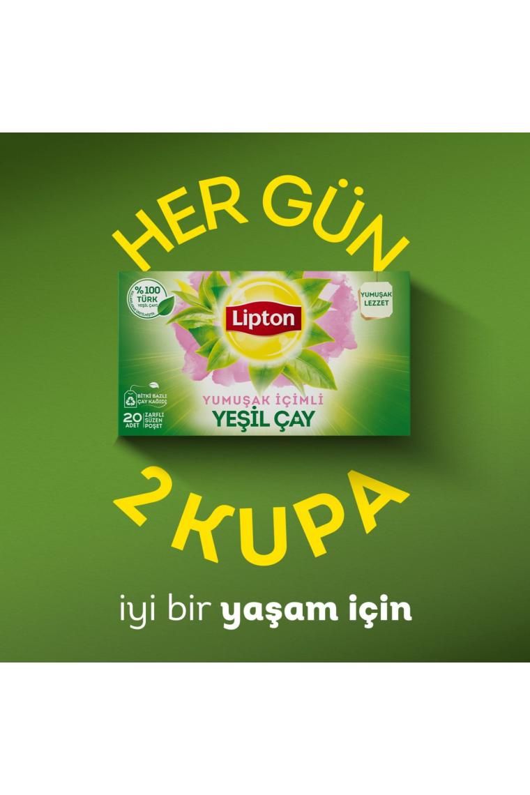 Yesil Cay Yumusak Icimli 20'li Bardak Poset X 4 Adet