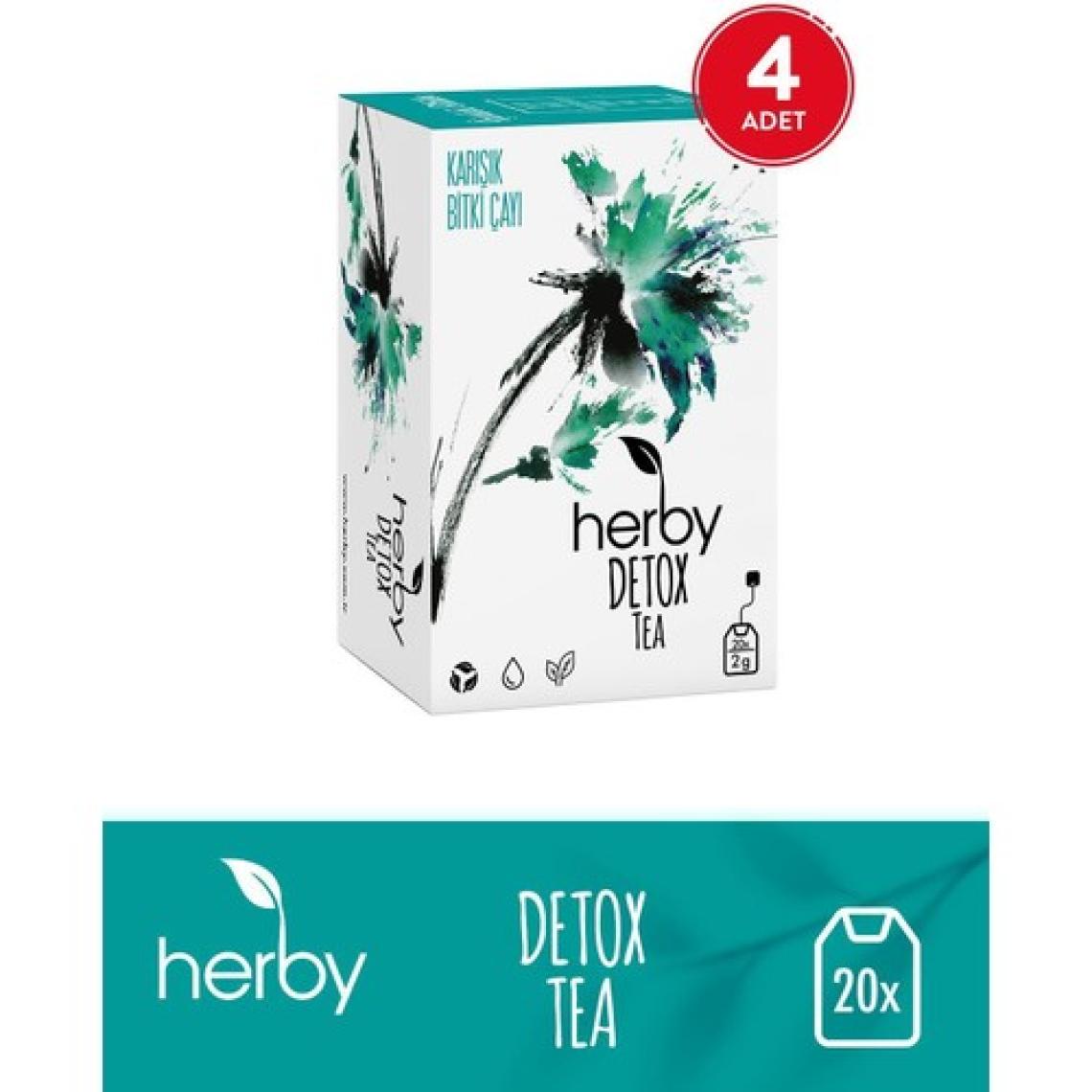 Herby Detox Tea Diyete Destek Detoks Bitki Çayı 4'lü Paket