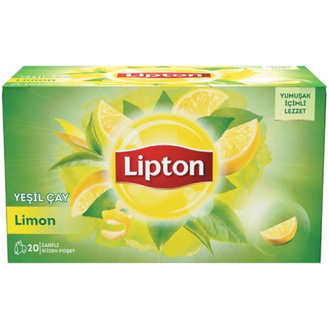 Lipton Bardak Poşet Bitki Çayı Limonlu Yeşil Çay 20'Li