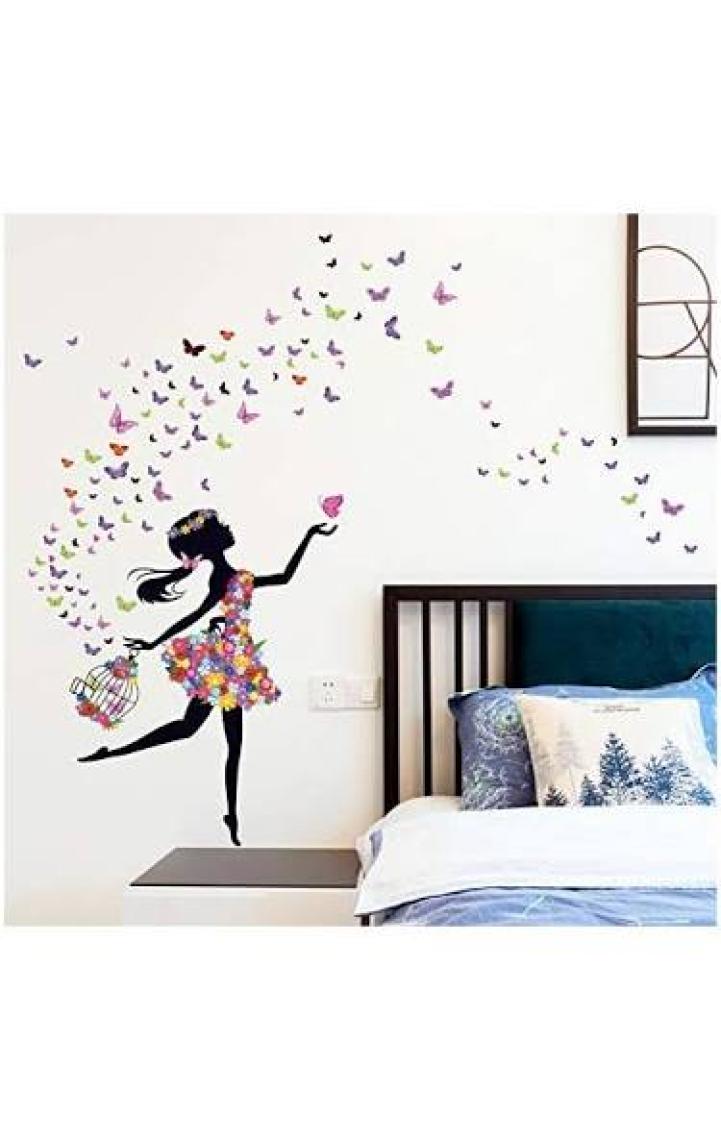 Cosy Home Gift Bebek Çocuk Odası Kafesli Balerin Kız Sihirli Duvar Sticker  3D Kelebekler