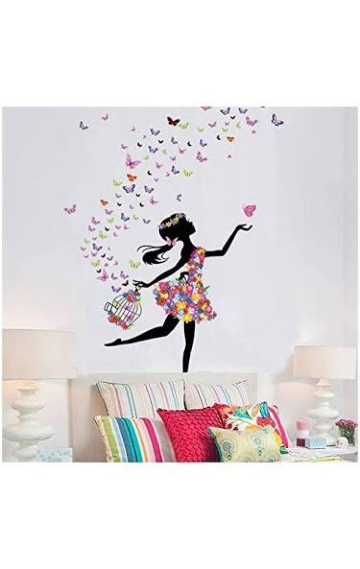 Cosy Home Gift Bebek Çocuk Odası Kafesli Balerin Kız Sihirli Duvar Sticker  3D Kelebekler