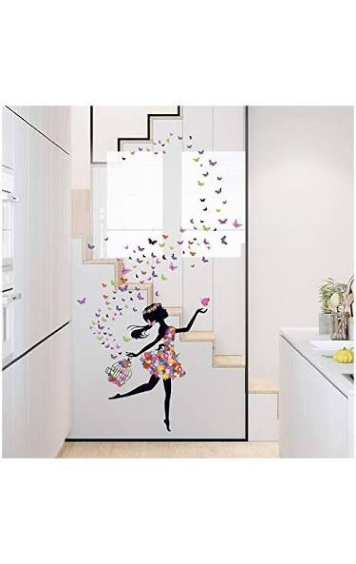 Cosy Home Gift Bebek Çocuk Odası Kafesli Balerin Kız Sihirli Duvar Sticker  3D Kelebekler