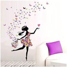 Cosy Home Gift Bebek Çocuk Odası Kafesli Balerin Kız Sihirli Duvar Sticker  3D Kelebekler