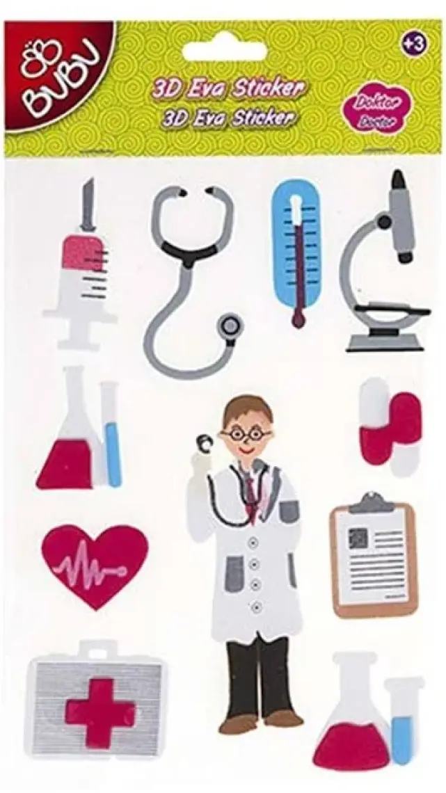 Bubu 3D Eva Sticker Meslekler Doktor ST0046