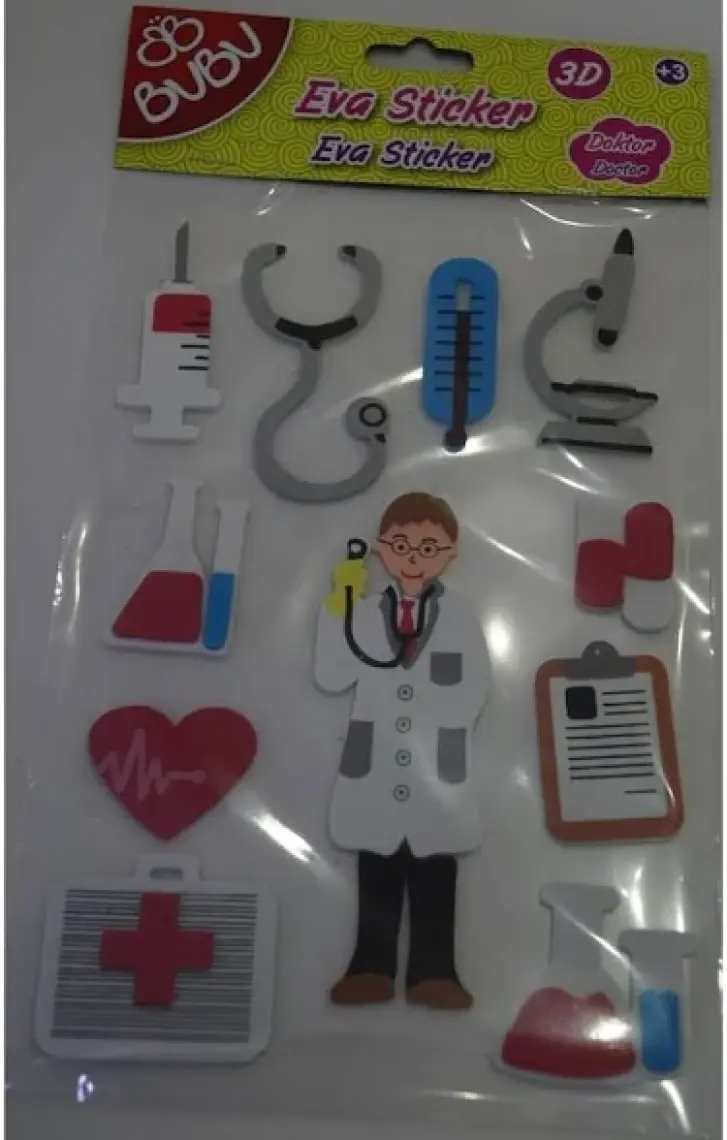 Bubu 3D Eva Sticker Meslekler Doktor ST0046