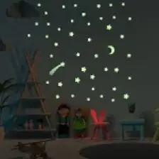 Dekor Loft Dekor Loft Kuyruklu Yıldız ve Aydede Gece Parlayan Doğal Fosfor Duvar ve Tavan Sticker