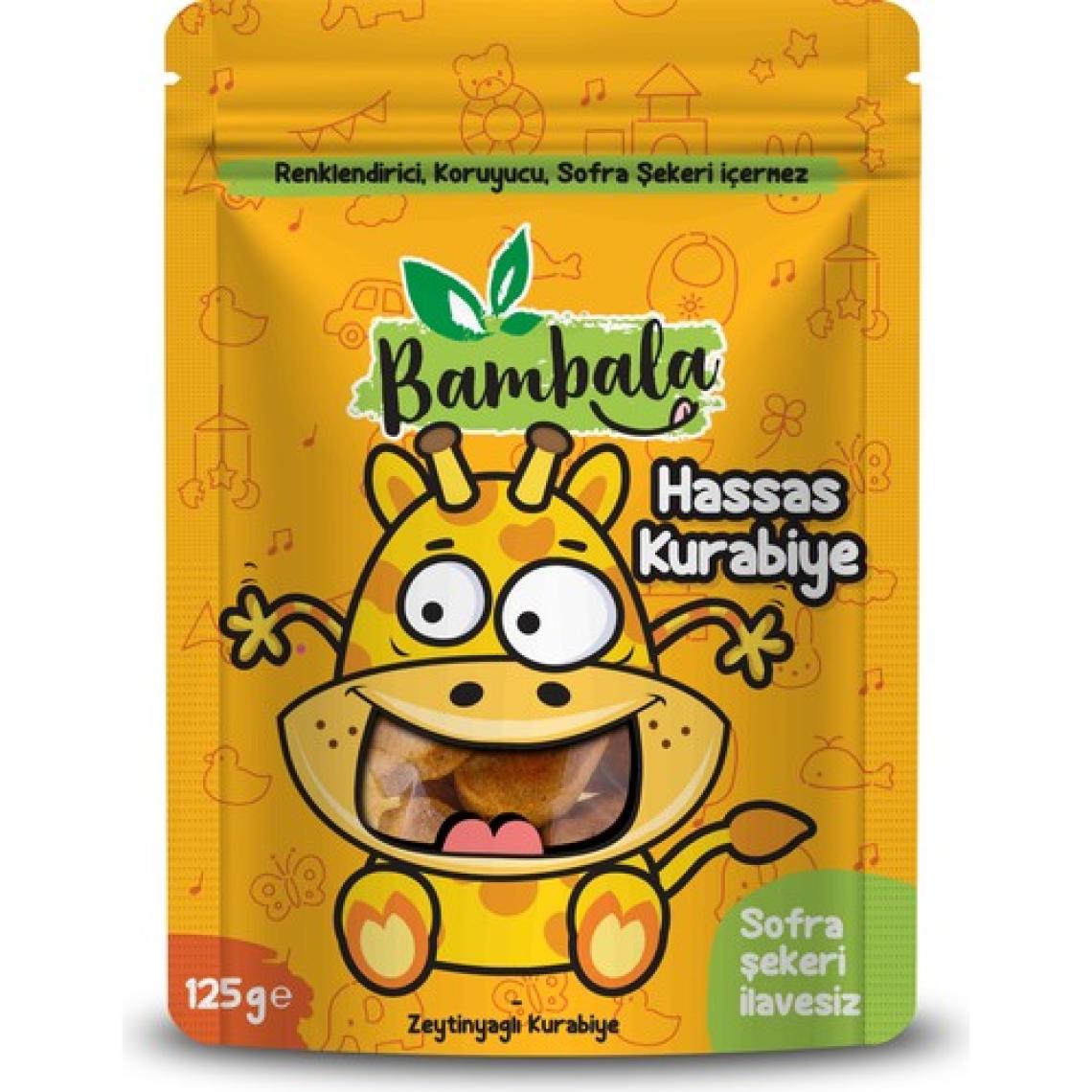 Bambala Bebekler için Organik Tam Buğday Unu ve Meyve İçeren Hassas Kurabiye 125 gr (12 Aydan İtibaren)