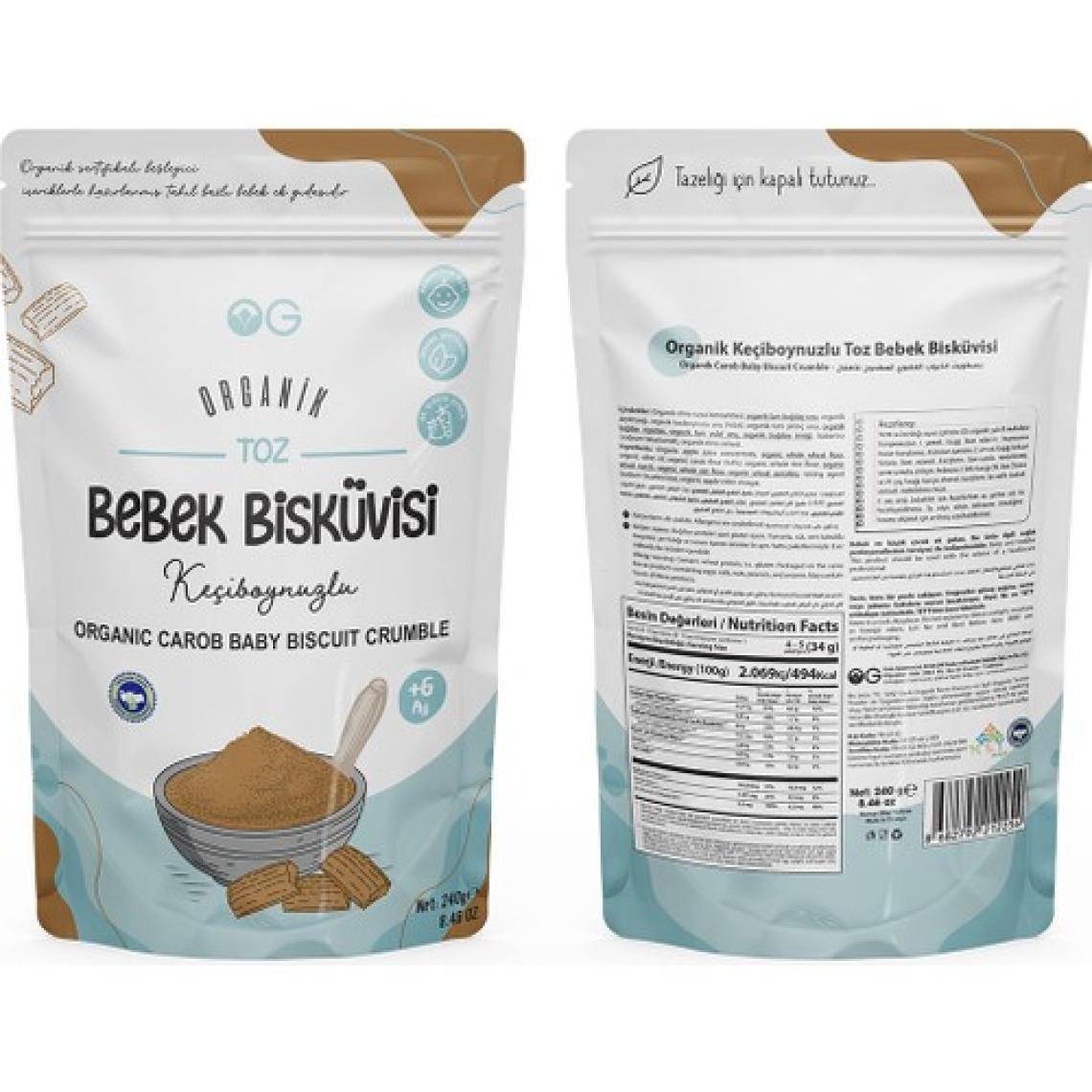 OG natural 2'li Organik Keçiboynuzlu Toz Bebek Bisküvi Seti +6 Ay