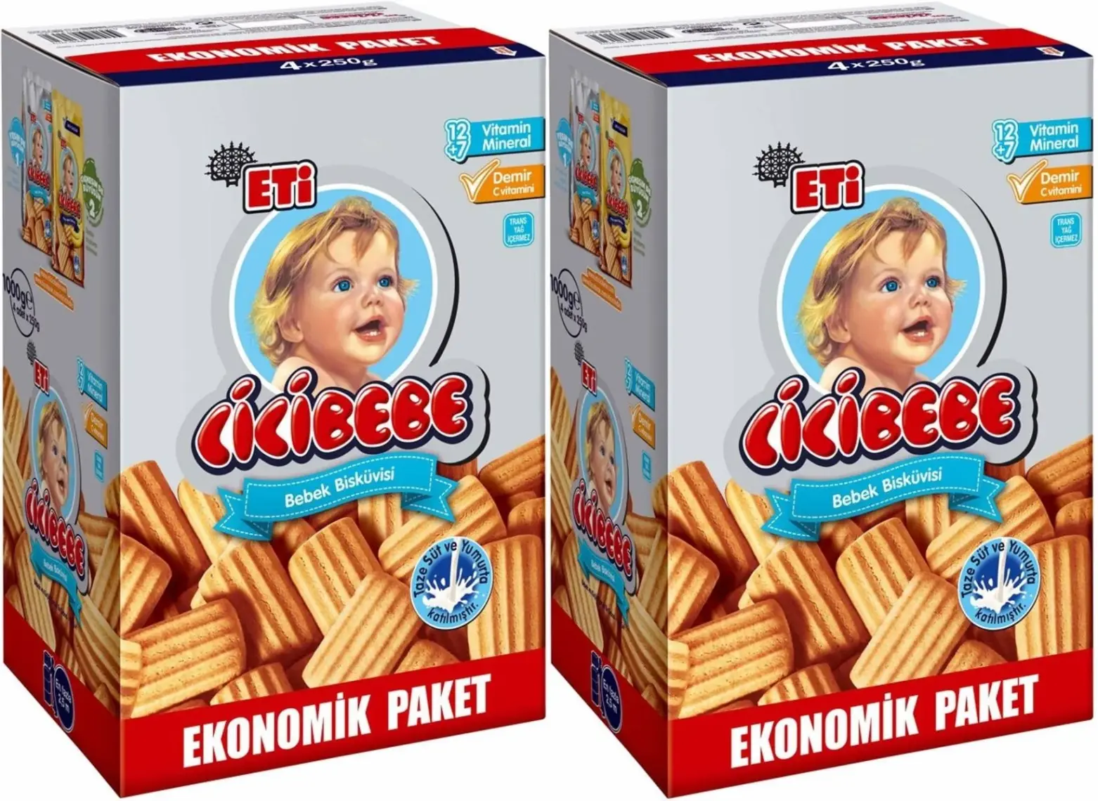 Eti Cici Bebe Bisküvisi 1000 gr Kutu (2'li Set)
