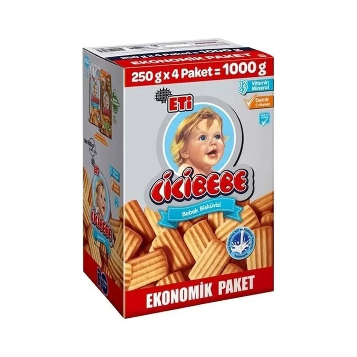 Eti Cici Bebe Bisküvisi 1000 gr Kutu (2'li Set)