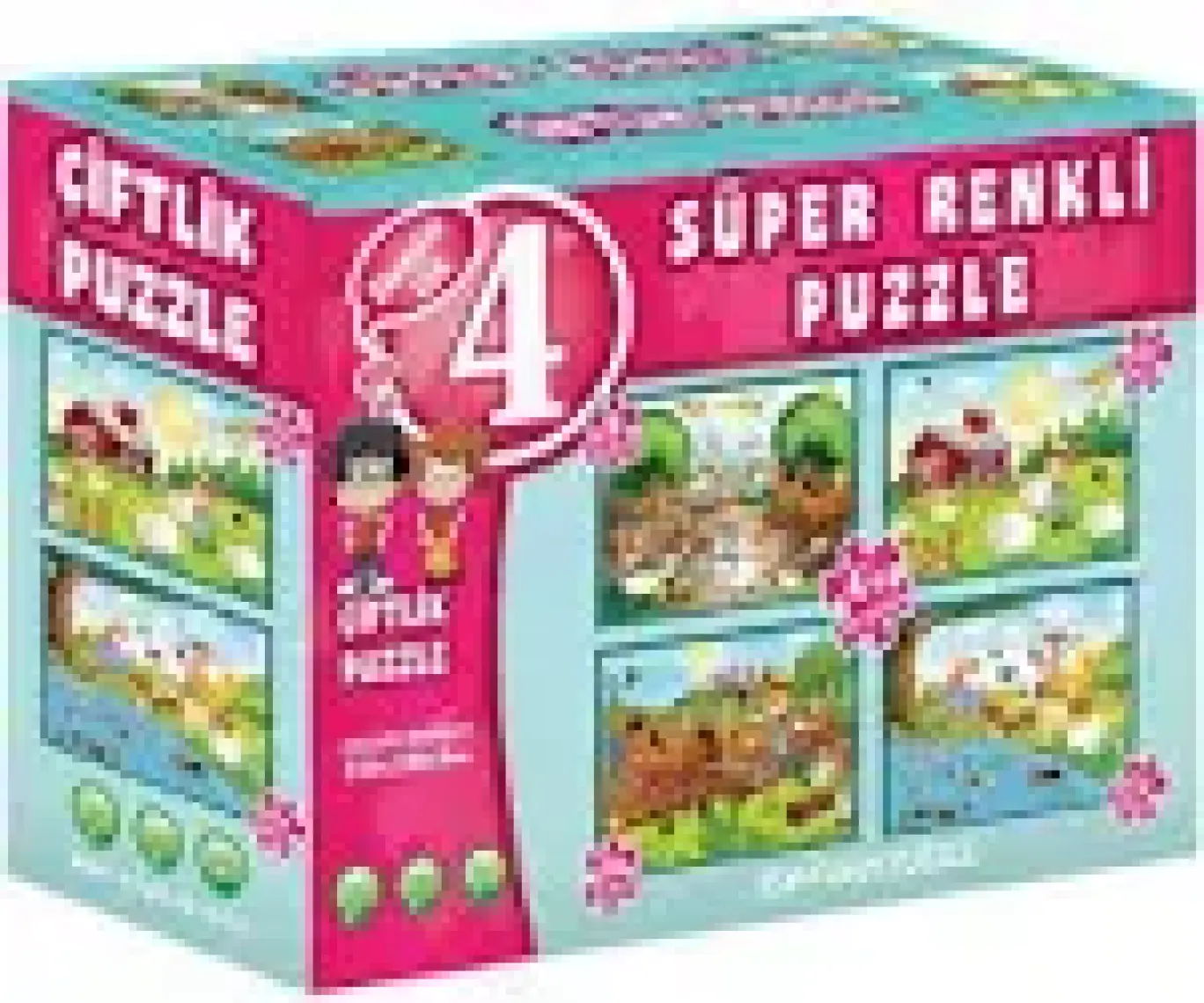 Diytoy Çiftlik Süper Renkli Puzzle (4 Adet Puzzle)