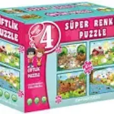 Diytoy Çiftlik Süper Renkli Puzzle (4 Adet Puzzle)