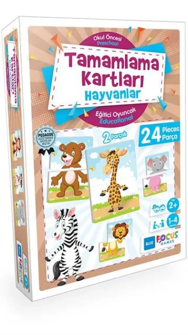 Blue Focus Tamamlama Kartları Hayvanlar
