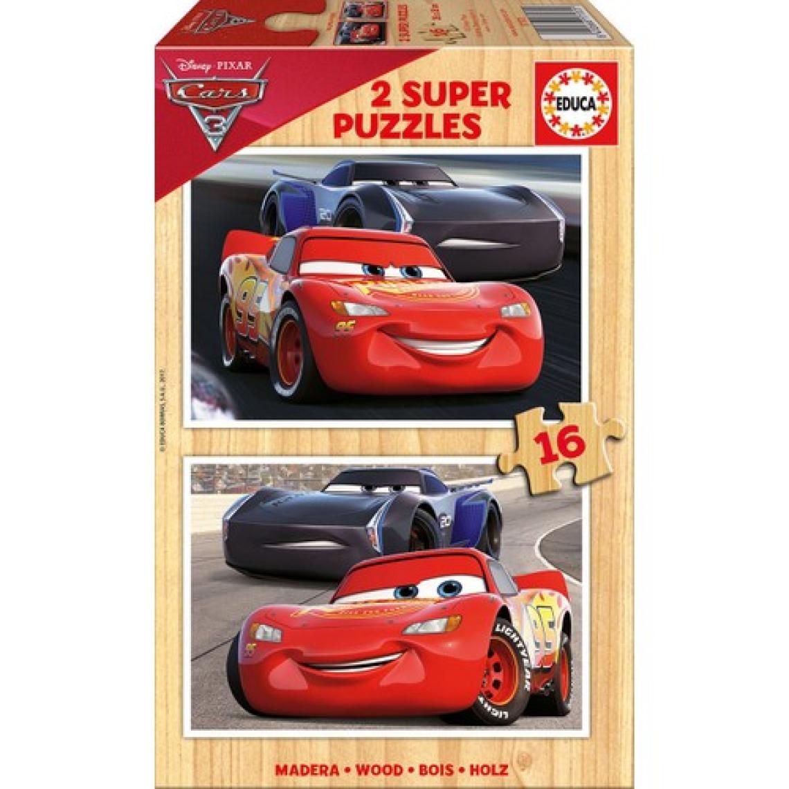 Educa 2x16 Parça Cars 3 Ahşap Çocuk Puzzle
