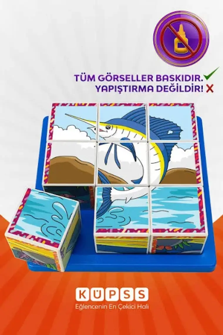 Küpss Deniz Hayvanları Yapboz - 9 Küp 6 Puzzle