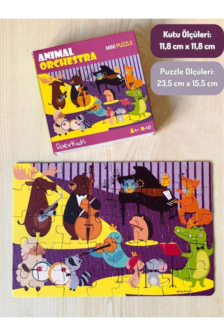 Hayvan Orkestrası Mini Puzzle | 3-7 Yaş - 40 Parça