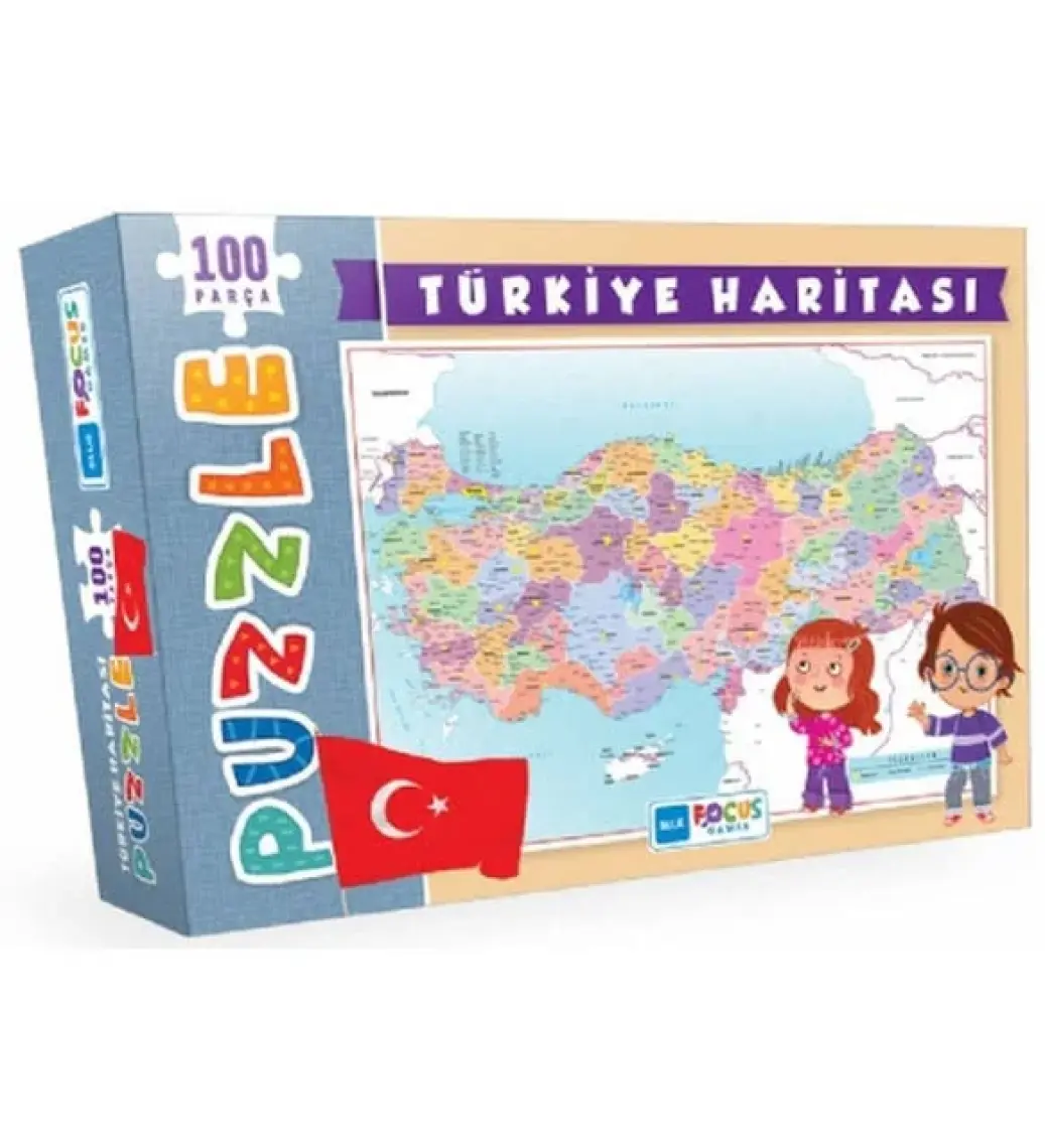 Blue Focus Türkiye Haritası 100 Parça Puzzle