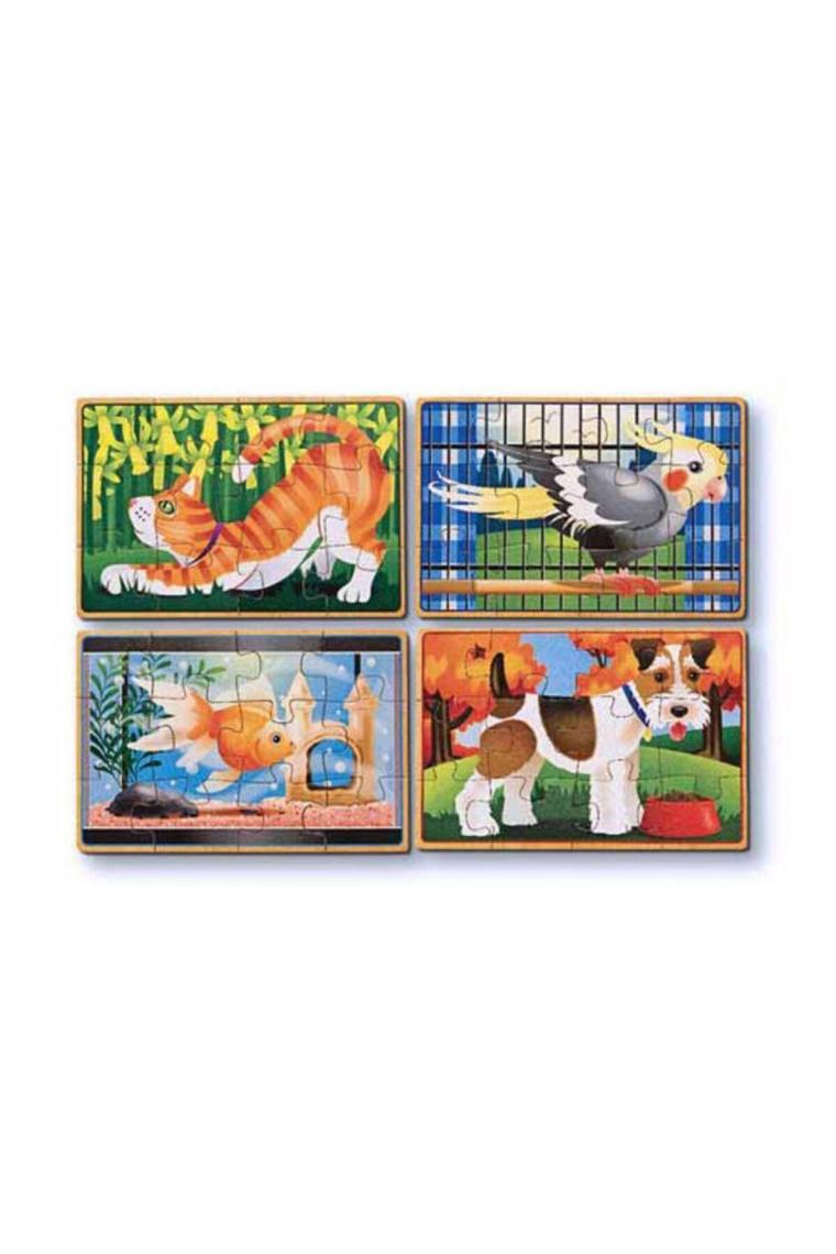 Melissa&Doug Ahşap 12X4 Yapboz Seti - Evcil Hayvanlar /