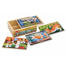 Melissa&Doug Ahşap 12X4 Yapboz Seti - Evcil Hayvanlar /