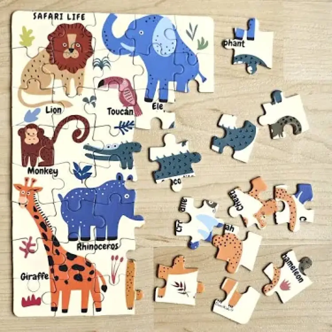 Safari Vahşi Hayvanlar Mini Puzzle | 3-7 Yaş - 40 Parça