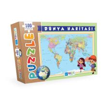 100 Parça Puzzle - Dünya Haritası Puzzle
