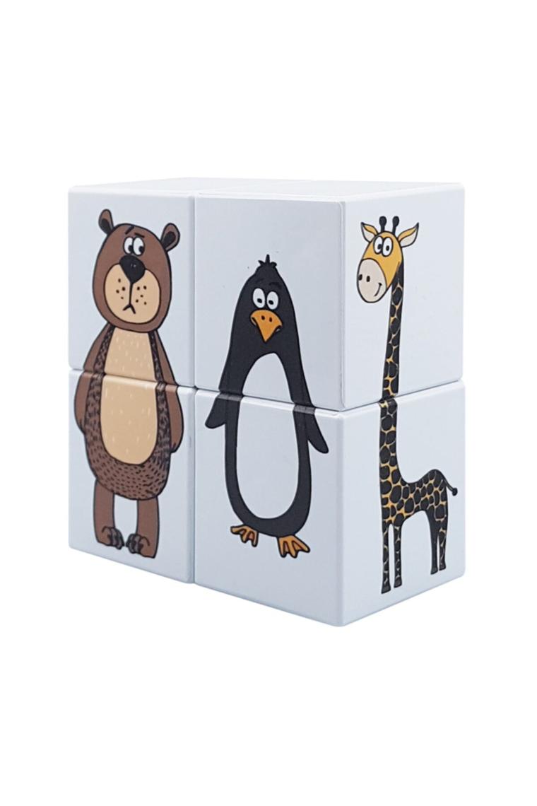 Manyetik Puzzle Ikili Set (mıknatıslı Küp Sevimli Hayvanlar + Hayvanlar Puzzle)