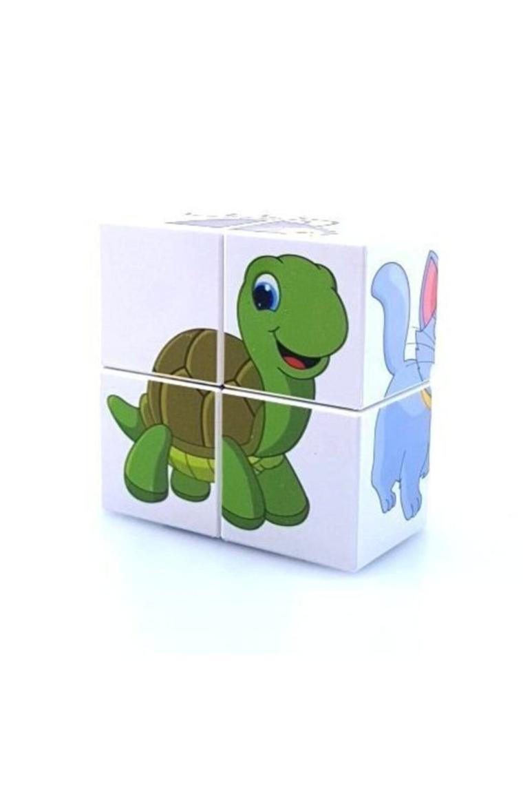 Manyetik Puzzle Ikili Set (mıknatıslı Küp Sevimli Hayvanlar + Hayvanlar Puzzle)