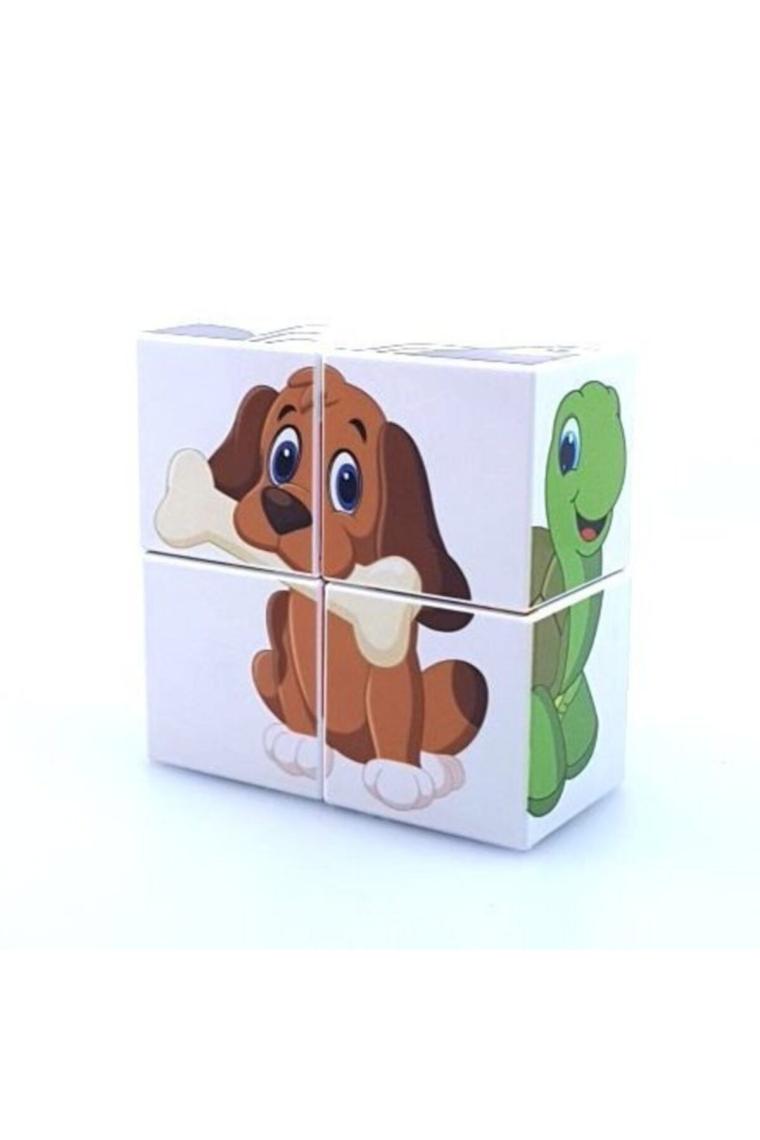 Manyetik Puzzle Ikili Set (mıknatıslı Küp Sevimli Hayvanlar + Hayvanlar Puzzle)