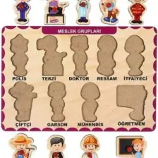 4 Adet Ahşap Bul Tak Eğitici Yapboz Puzzle Seti 1