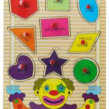 Bubu Ahşap Puzzle Palyaço Geometrik Şekiller