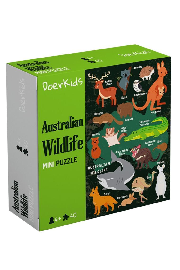 Avustralya Vahşi Yaşam Eğitici Mini Puzzle | 3-7 Yaş - 40 Parça