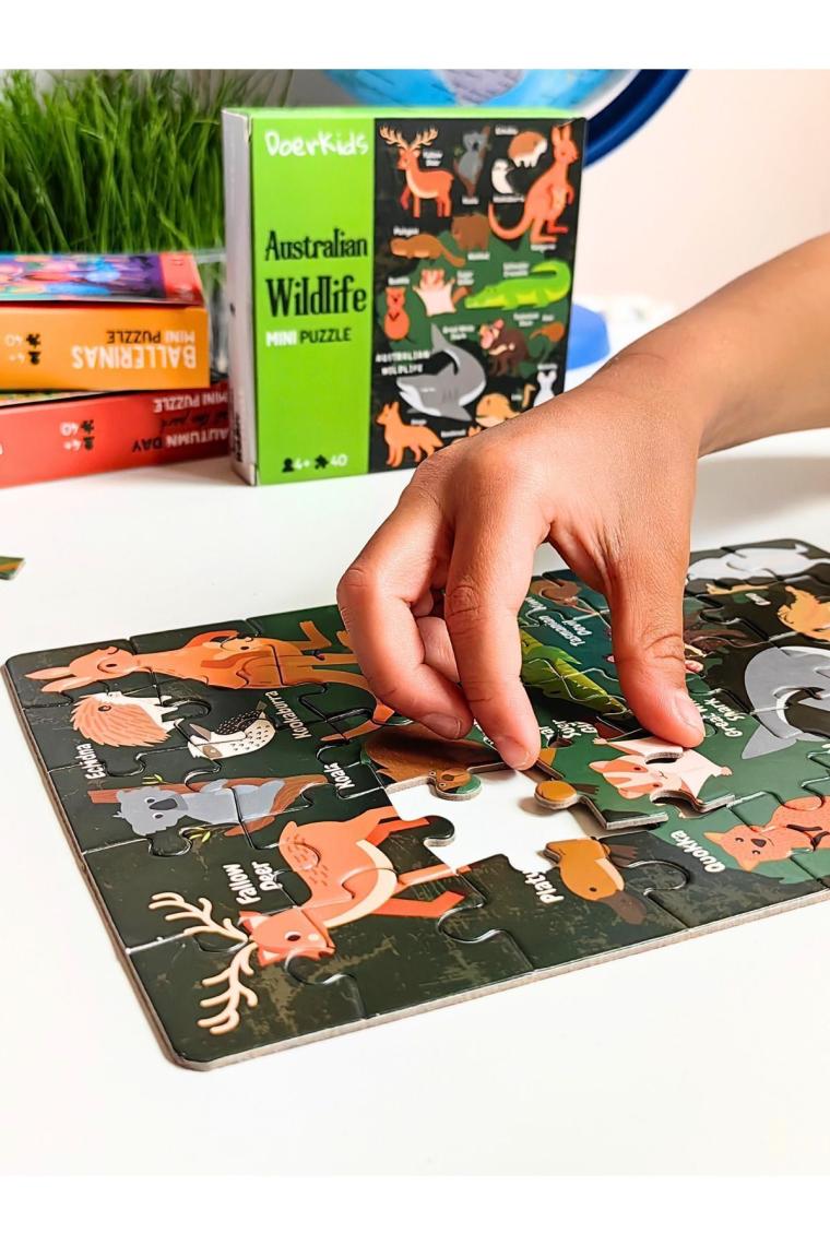 Avustralya Vahşi Yaşam Eğitici Mini Puzzle | 3-7 Yaş - 40 Parça