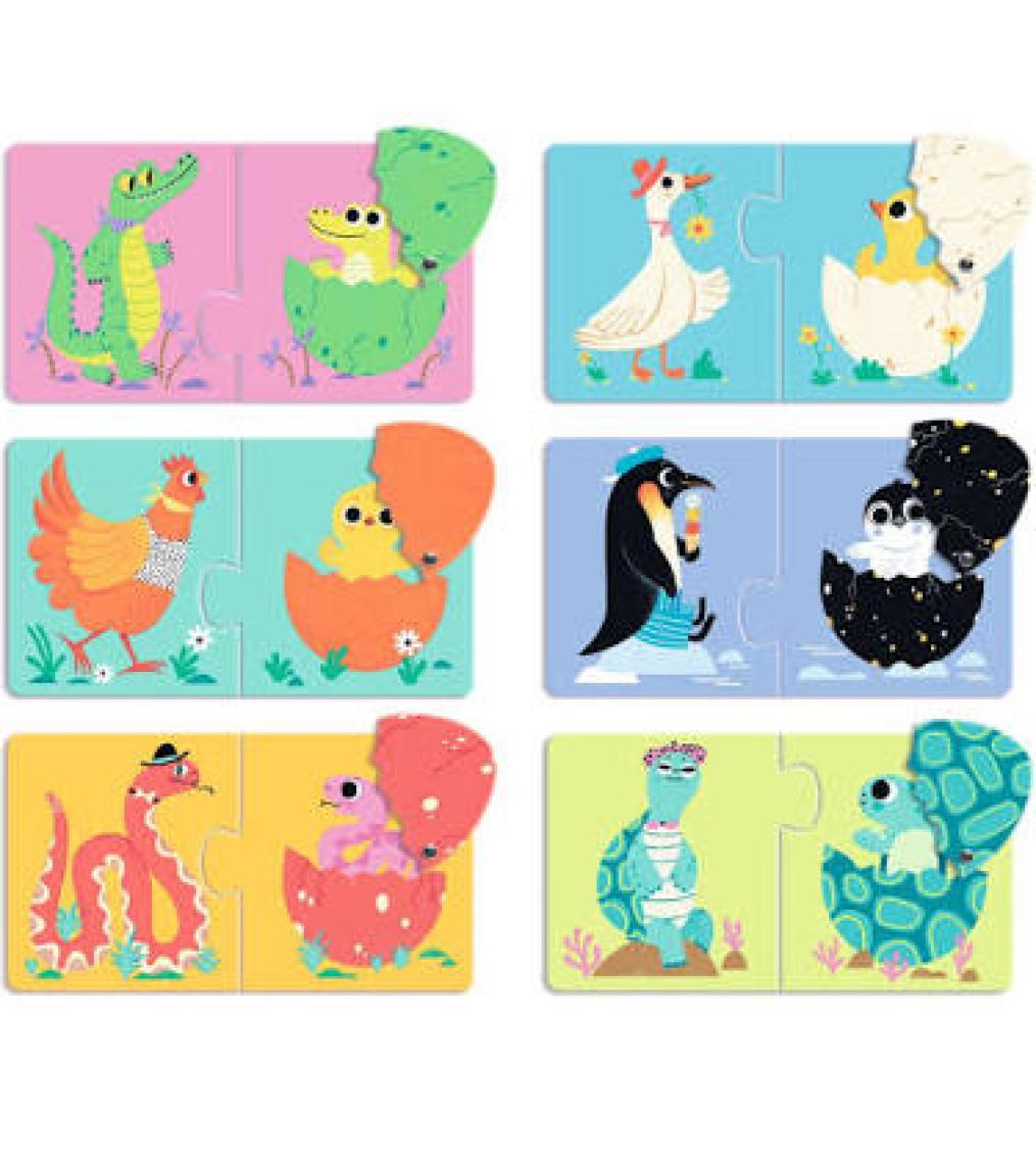 Djeco İkili Puzzle - Funny Eggs