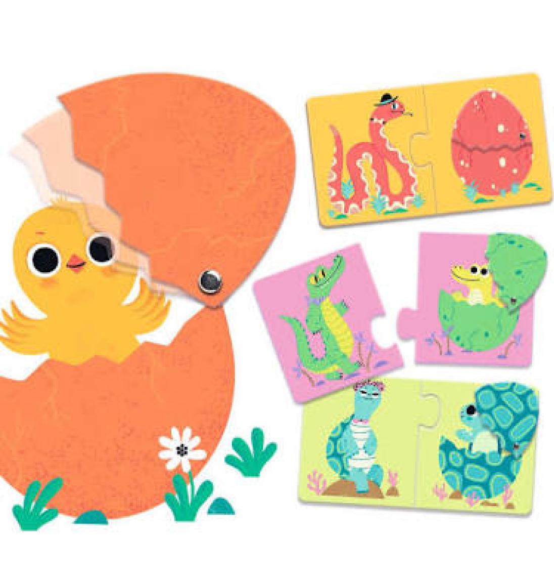 Djeco İkili Puzzle - Funny Eggs