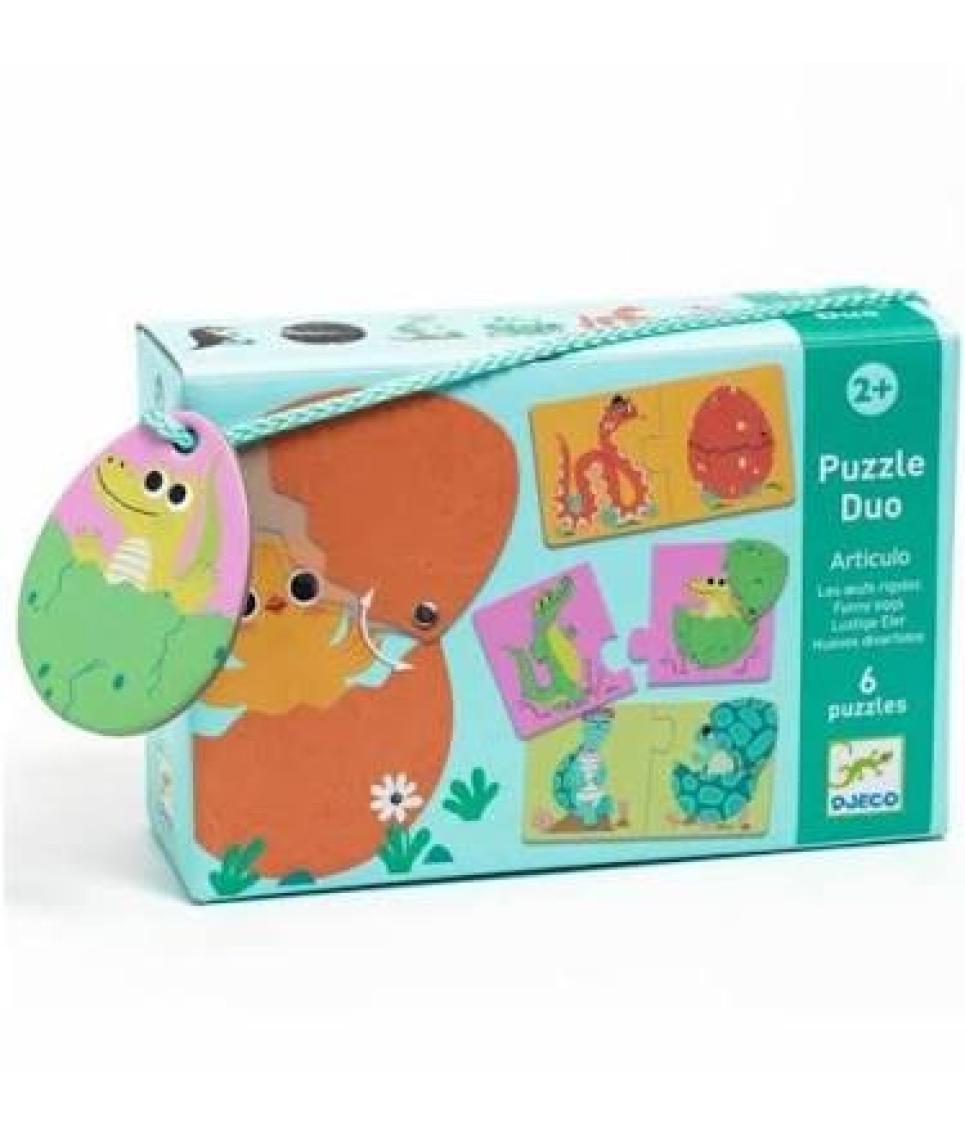Djeco İkili Puzzle - Funny Eggs