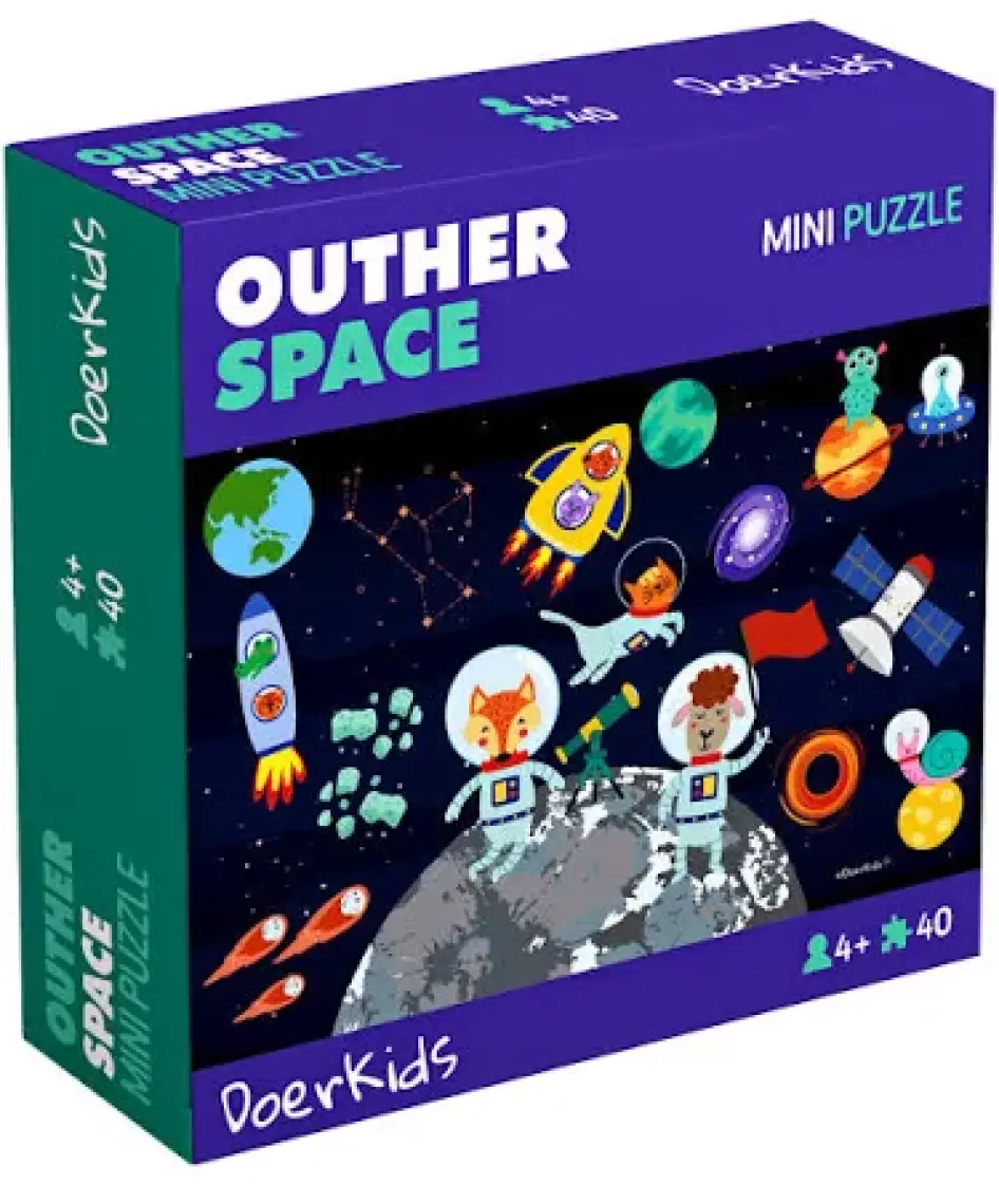 DoerKids Uzay Boşluğu Mini Puzzle | 40 Parça 4+ Yaş