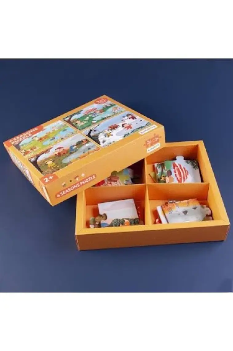 2 Yaş Üzeri Çocuklar Için Eğitici Ve Öğretici Puzzle 24 Parça Yapboz - 4 Mevsim 4'ü 1 Arada
